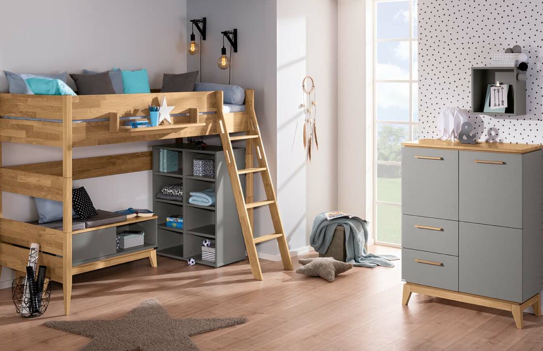 PAIDI Sten Hochbett mit Sten Highboard