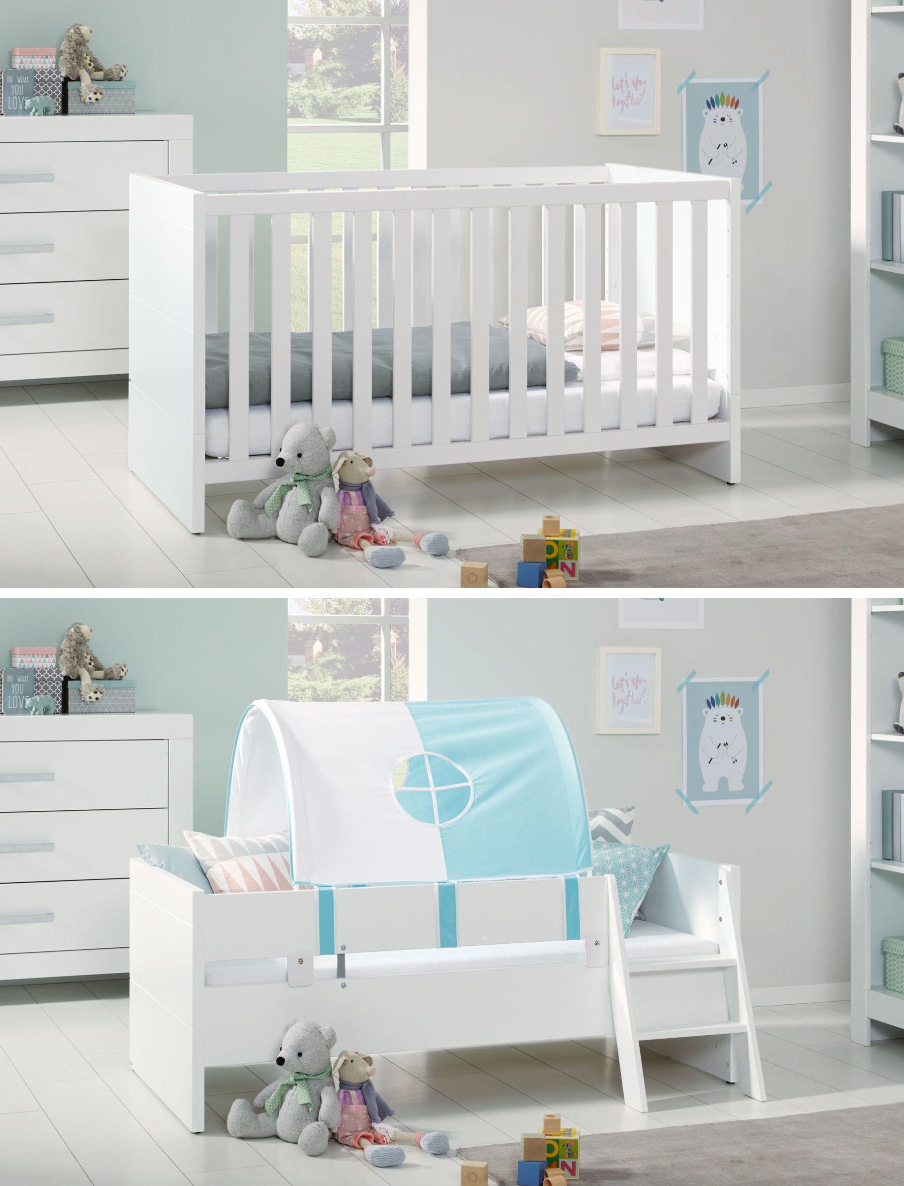 PAIDI Kindermöbel, Babyzimmer, Babybett Mitwachsend