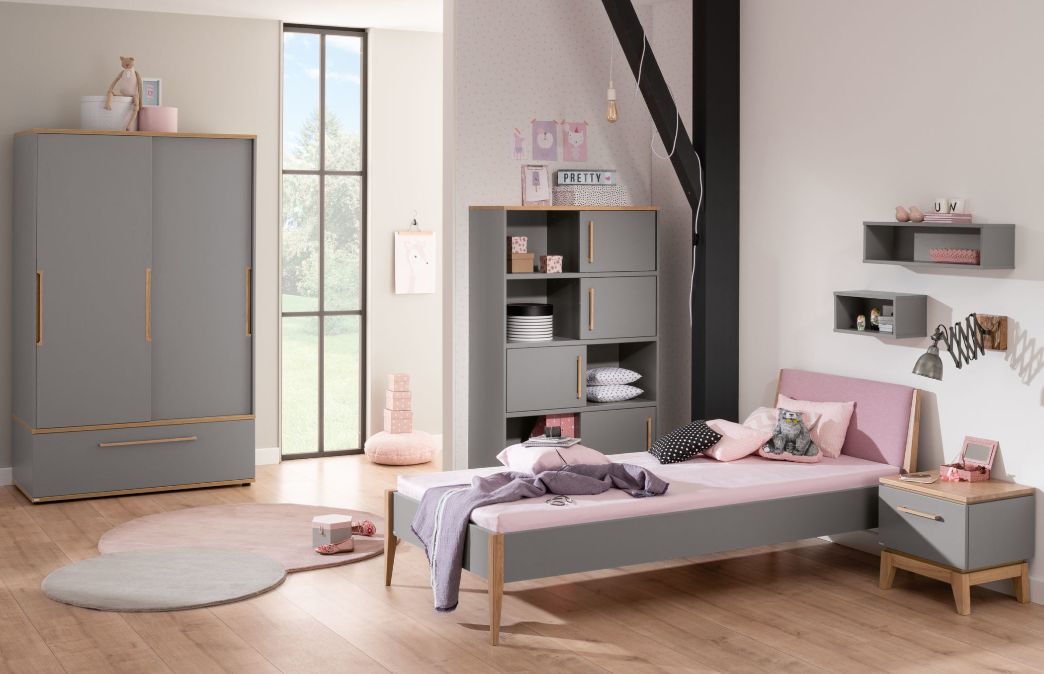 PAIDI Kinderzimmer Sten Jugendbett Rosa