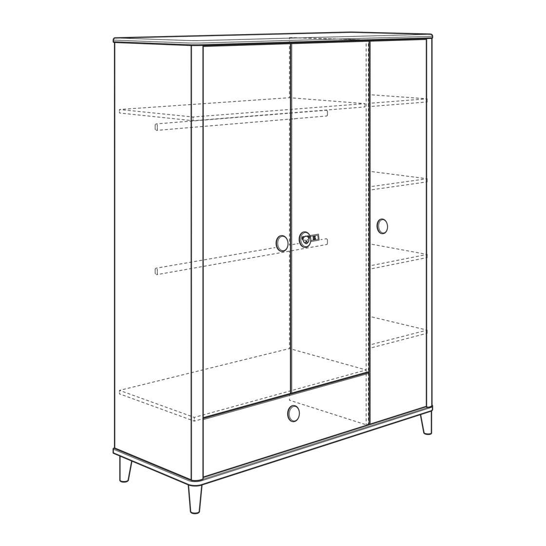 PAIDI Lottefynn Kleiderschrank 3t1s 1250344