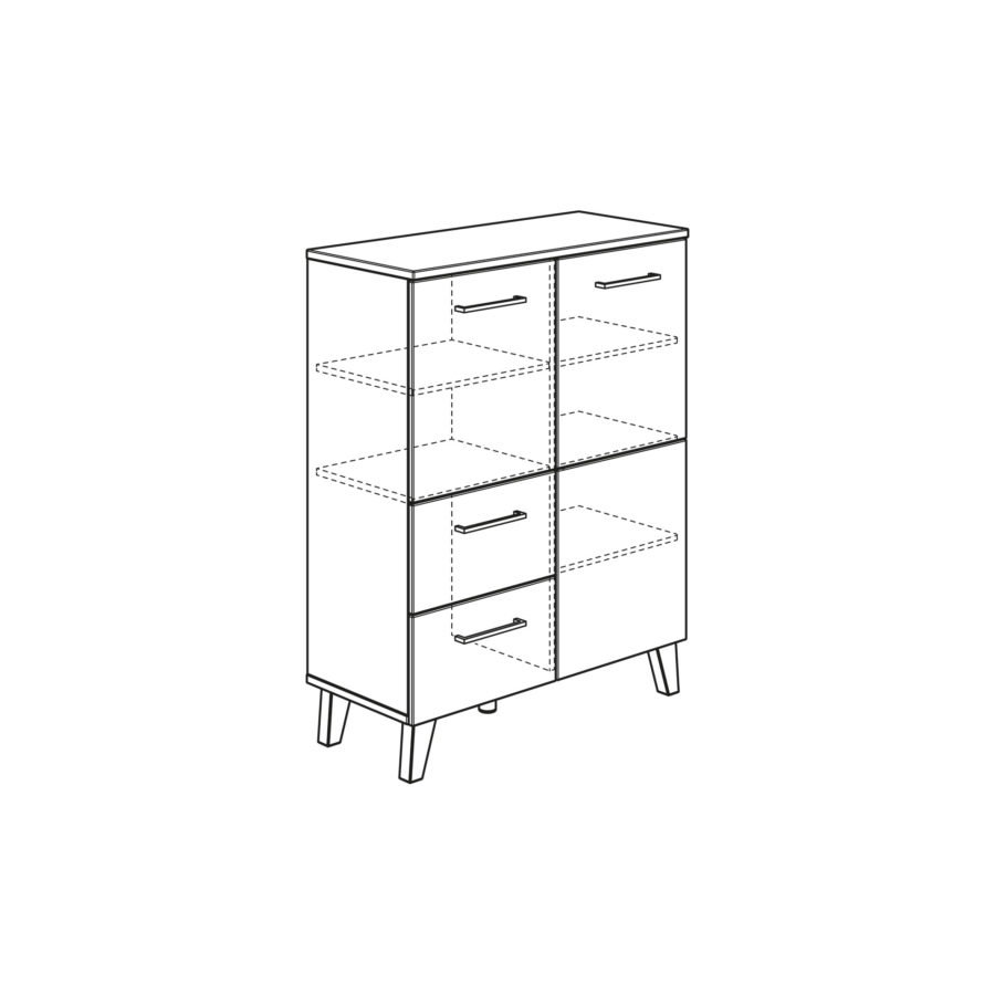 PAIDI Oscar Highboard 1355704